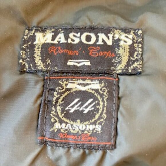 Mason's brown Down double zip vest w/removable fur hood Size US 8 - Picture 7 of 8